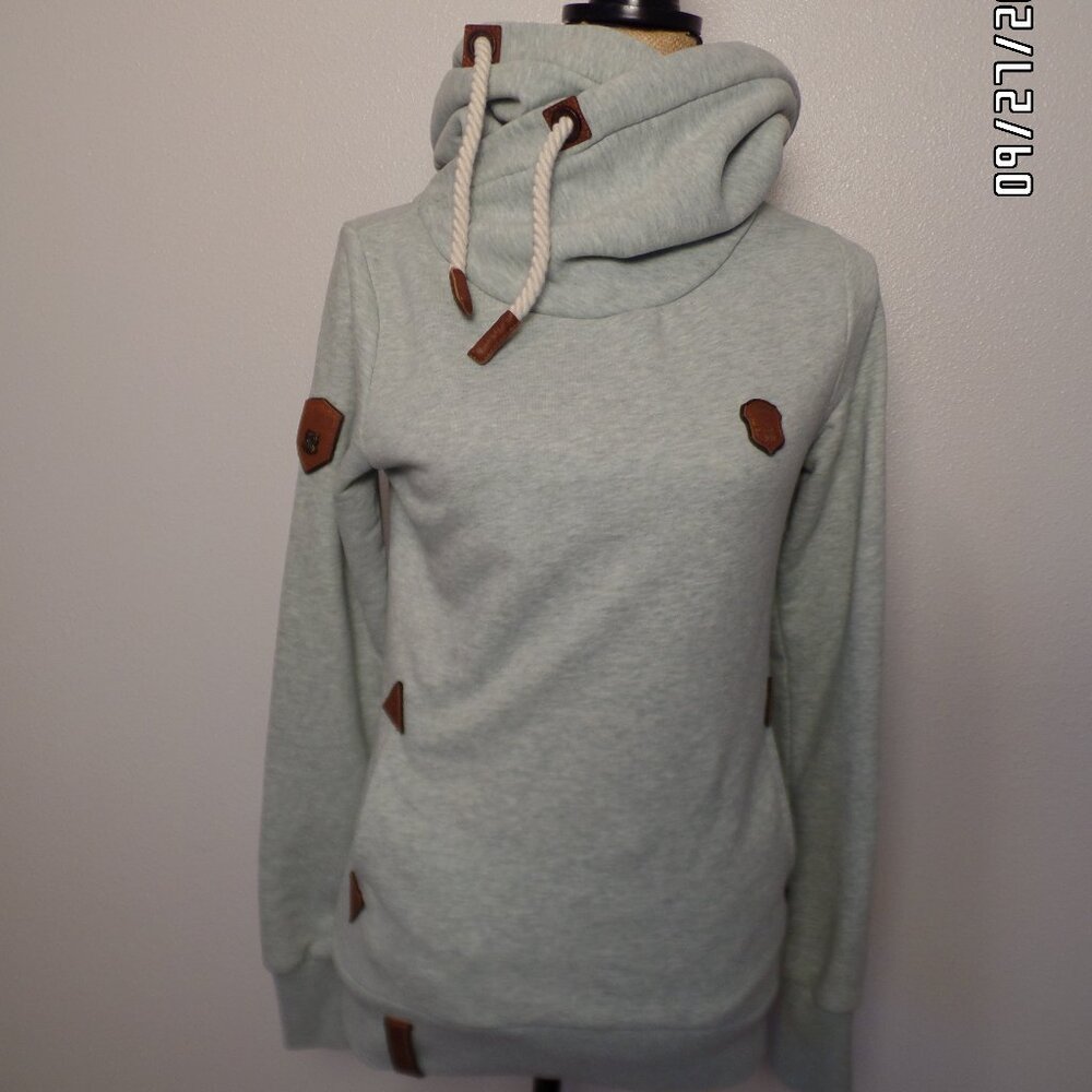 Naketano Brave New World Hoodie Sweatshirt Size Small Women's Soft light Green